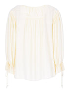Chloé Women's Top with Volant Neck in Crêpe DE Chine White, view 2