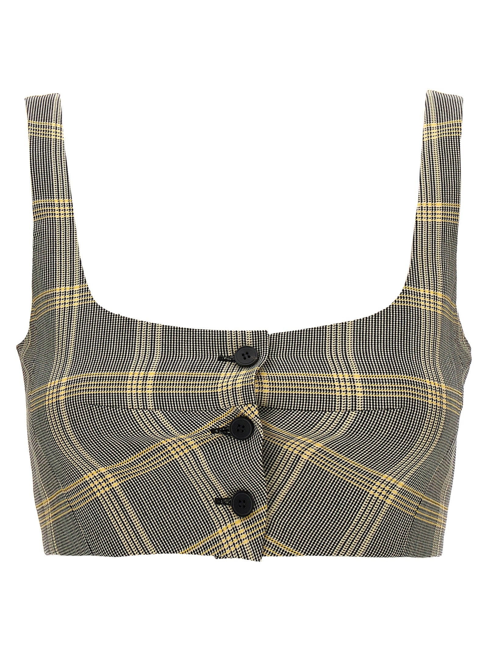 Marni Top Cropped Check Gold