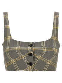 Marni Top Cropped Check Gold