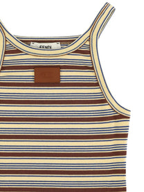 Fendi Women's Cotton Striped Top Multicolor