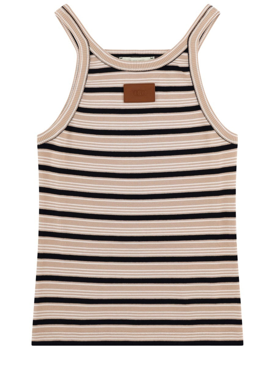 Fendi Women's Cotton Striped Top Multicolor
