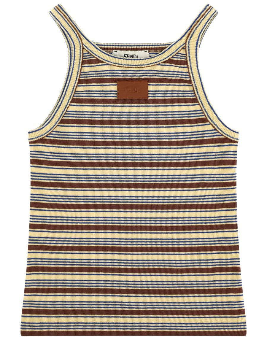Fendi Women's Cotton Striped Top Multicolor