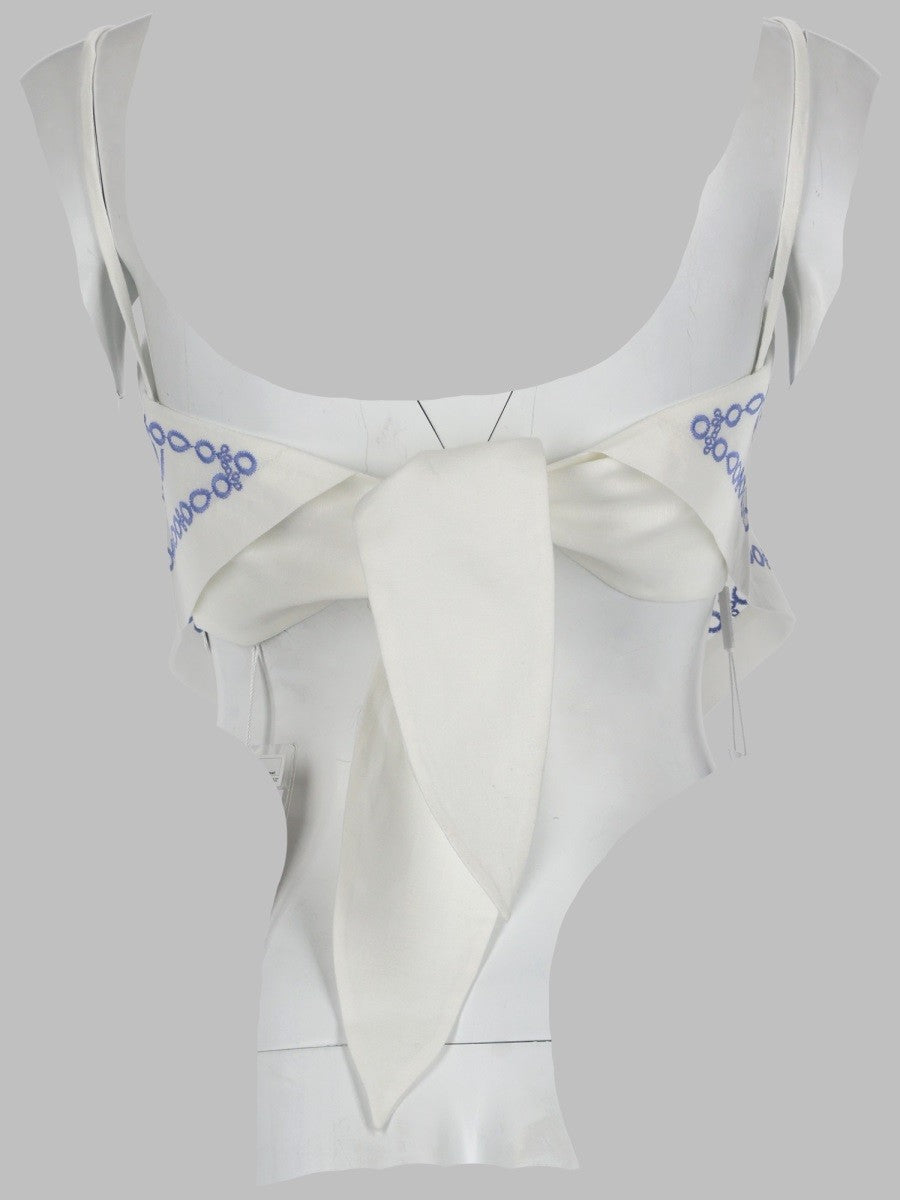 self-portrait Women's Top in Lino Con Ricamo White