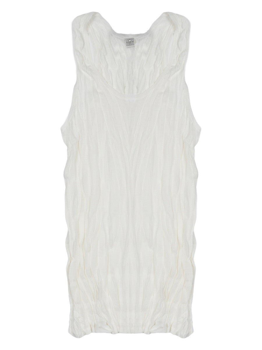 Toteme Women's Top in Maglia Effetto Stropicciato White