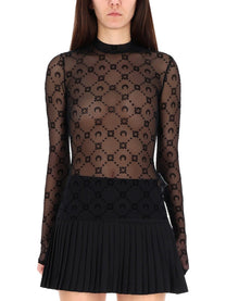 Marine Serre Women's Mesh Top Black