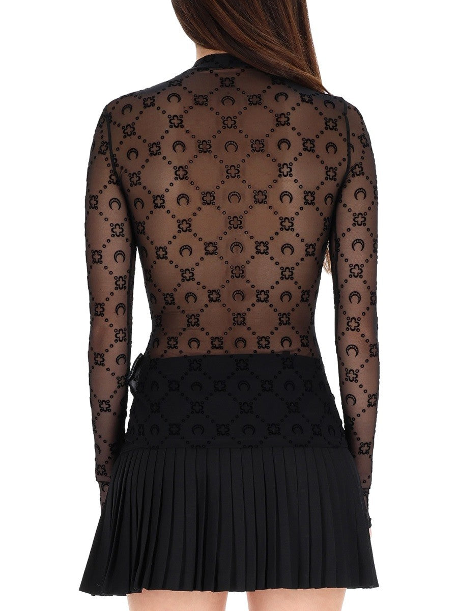 Marine Serre Women's Mesh Top Black, view 3