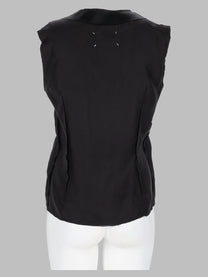 Maison Margiela Women's Top in Seta Con Scollo Black