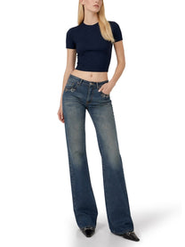 Gucci Women's Top in Viscosa Jacquard Blue