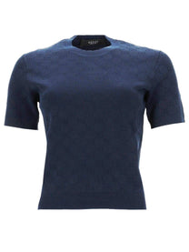 Gucci Women's Top in Viscosa Jacquard Blue