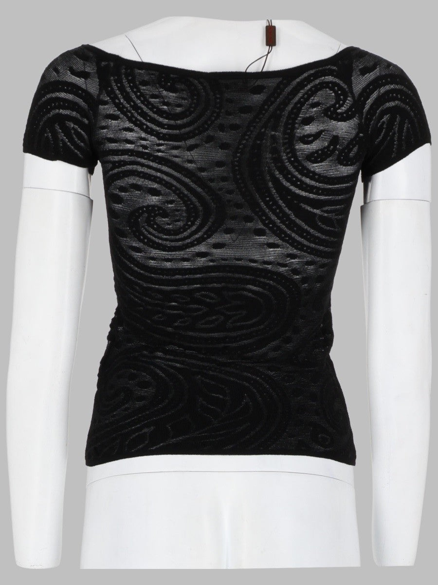 ETRO Women's Top Jacquard Con Motivo Paisley Black