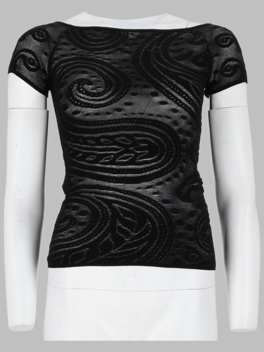 ETRO Women's Top Jacquard Con Motivo Paisley Black