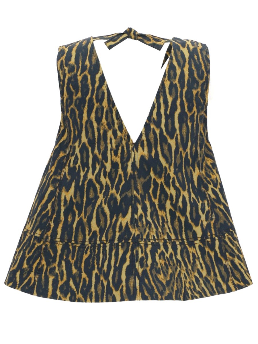 Ganni Women's Top Leopard Pattern