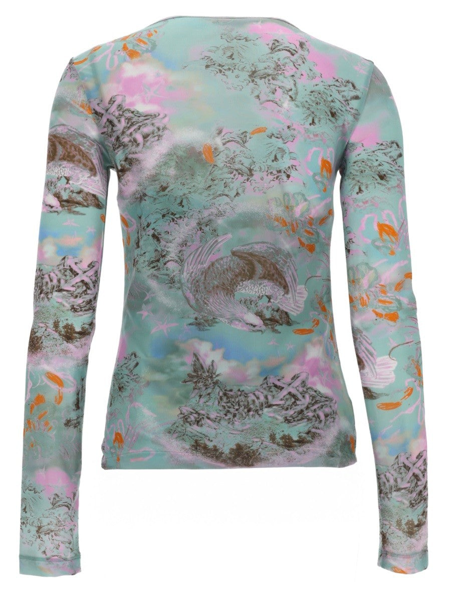 Off-White Women's Top Light Jer Storytel Multicolor