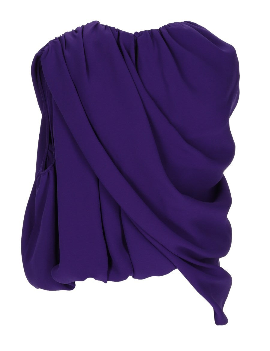 Balenciaga Women's Silk Top Mantella Purple, view 5