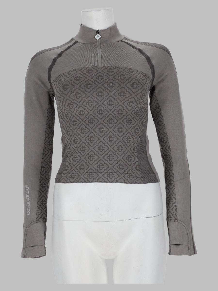 Casablanca Women's Top Monogram Manica Lunga Grey