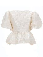 Ganni Women's Top Peplum White, view 2