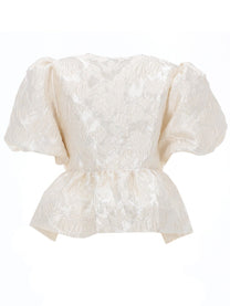 Ganni Women's Top Peplum White