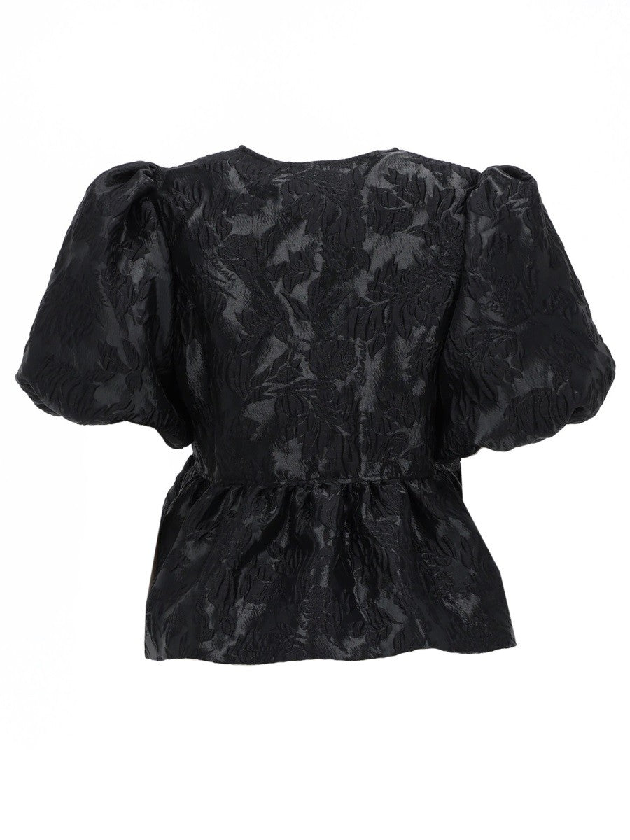 Ganni Women's Top Peplum Black