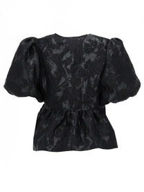 Ganni Women's Top Peplum Black