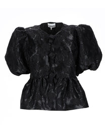 Ganni Women's Top Peplum Black