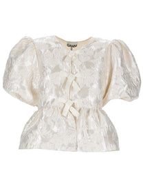 Ganni Women's Top Peplum White