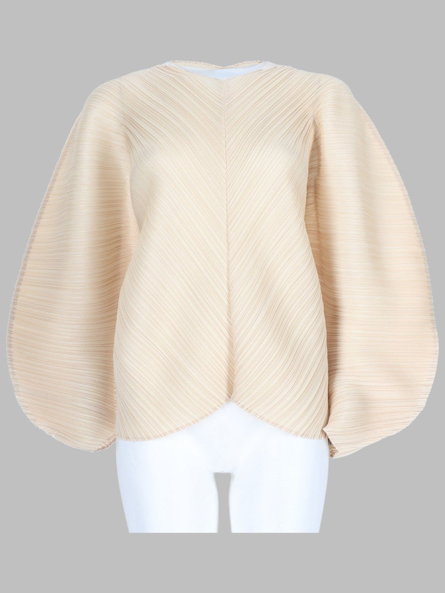 Pleats Please Issey Miyake Women's Top Plissettato Coast Beige