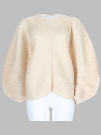 Pleats Please Issey Miyake Women's Top Plissettato Coast Beige