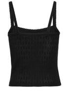 ROTATE Birger Christensen Women's Top Pointelle Black, view 2