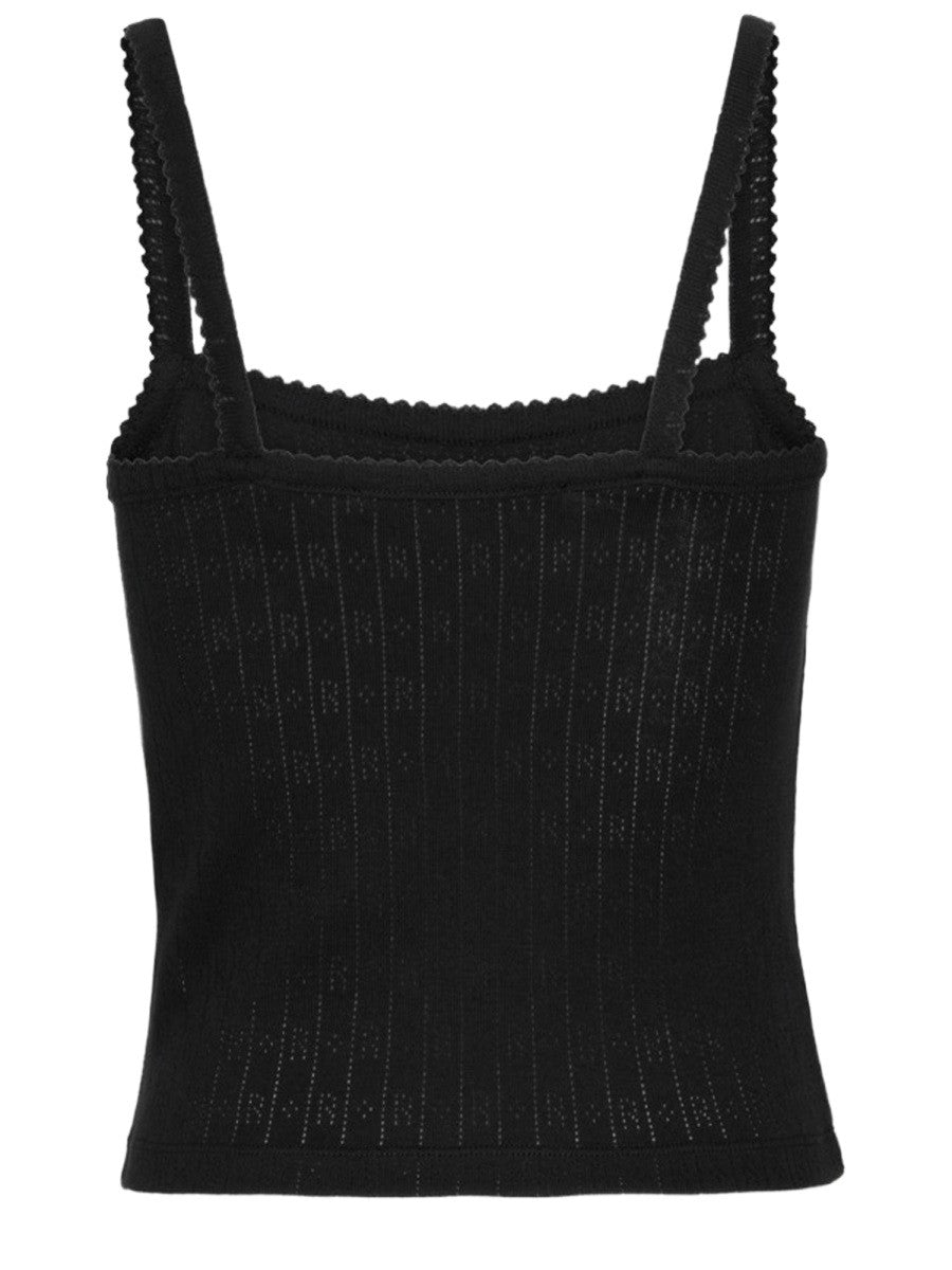ROTATE Birger Christensen Women's Top Pointelle Black