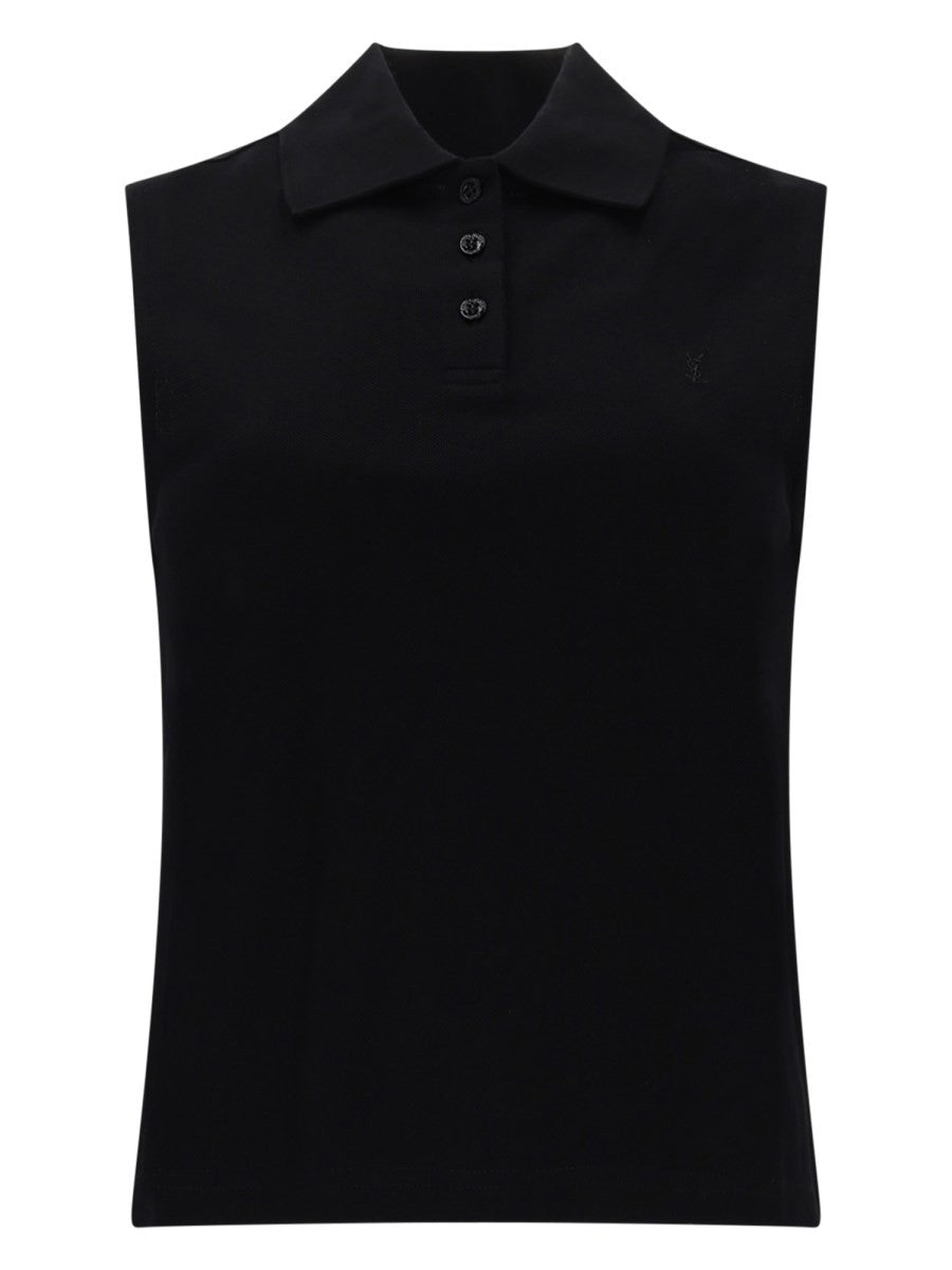 Saint Laurent Women's Top Polo Smanicato Black