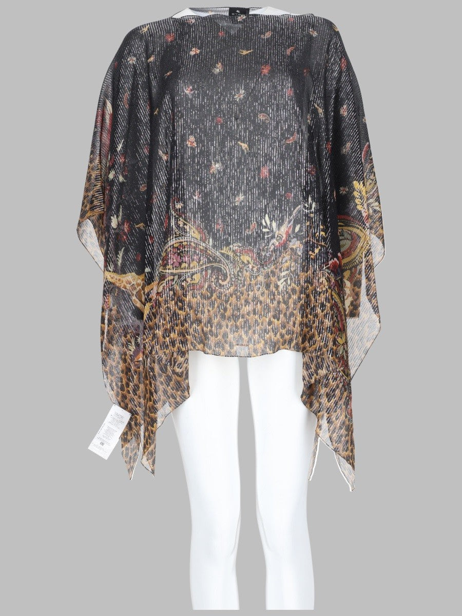 ETRO Women's Top Poncho Con Stampa Multicolor