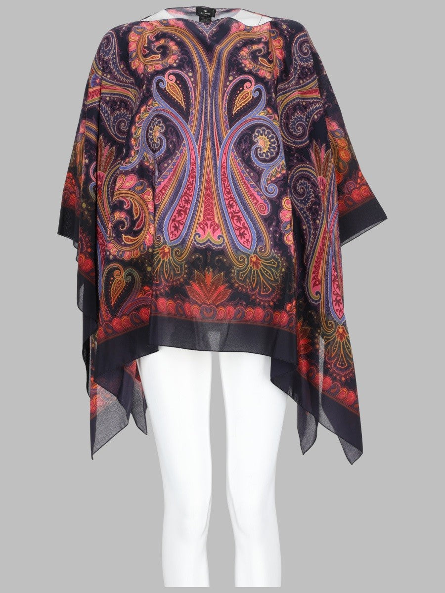 ETRO Women's Top Poncho Con Stampa Multicolor
