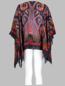 ETRO Women's Top Poncho Con Stampa Multicolor