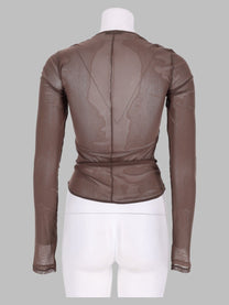 Lemaire Women's Top Scaldacuore in Jersey Rete Brown