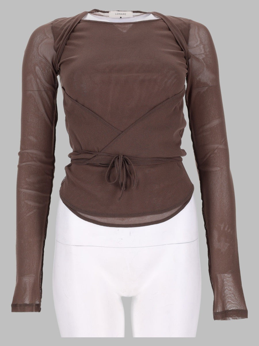 Lemaire Women's Top Scaldacuore in Jersey Rete Brown