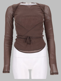 Lemaire Women's Top Scaldacuore in Jersey Rete Brown