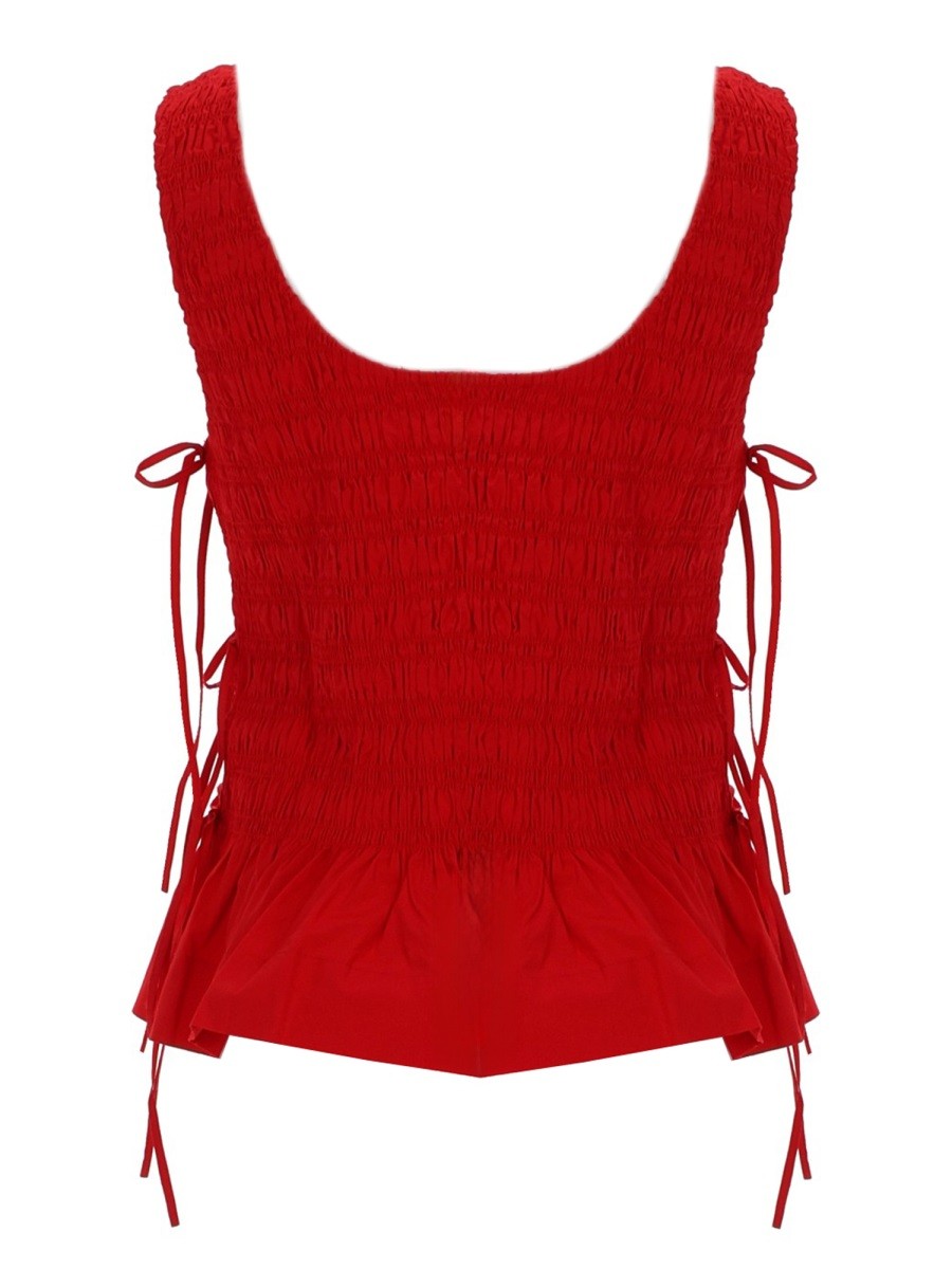 Ganni Women's Top Smock Con Lacci Red