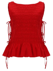Ganni Women's Top Smock Con Lacci Red