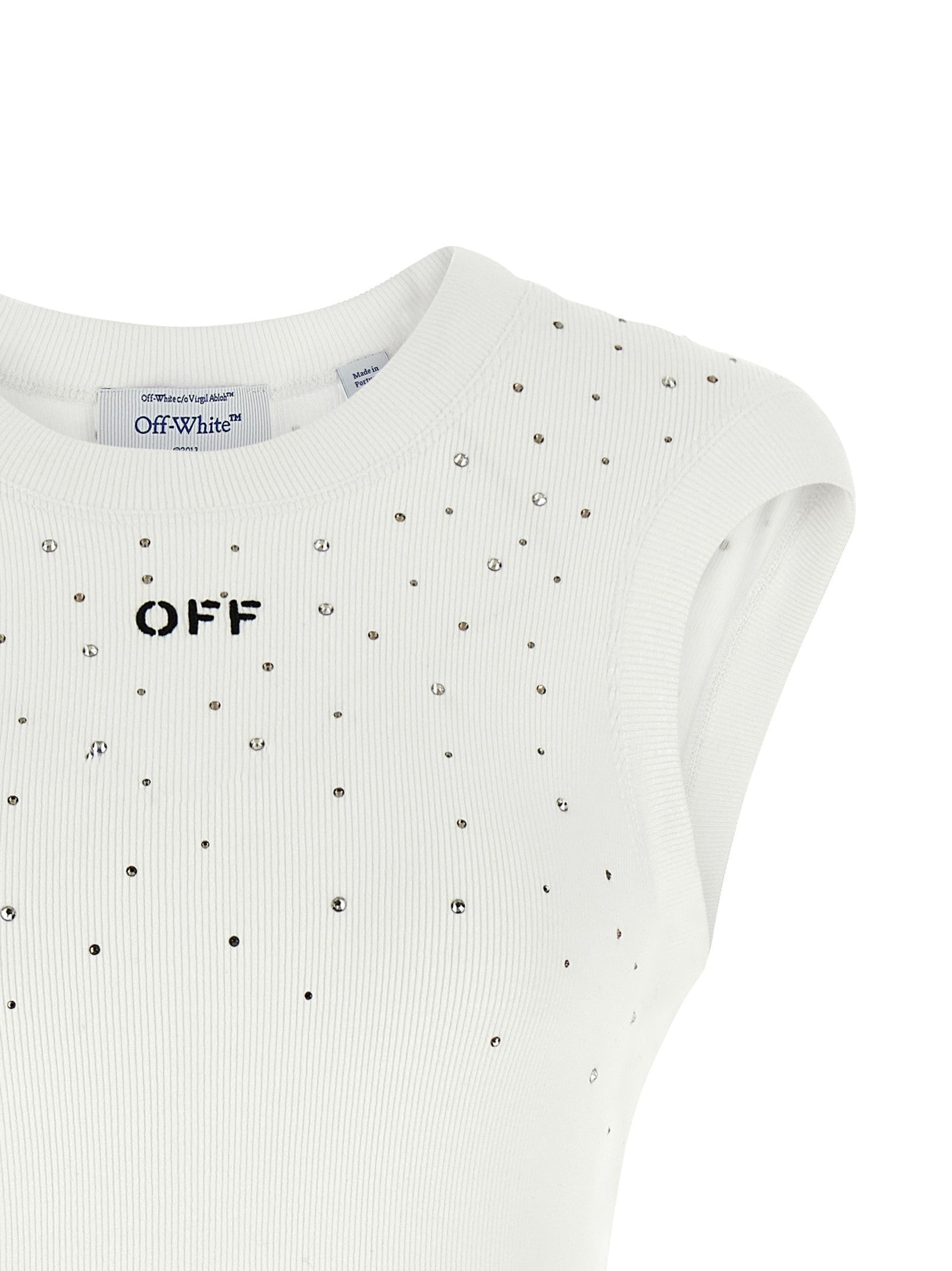 Off-White Top Swarowski White
