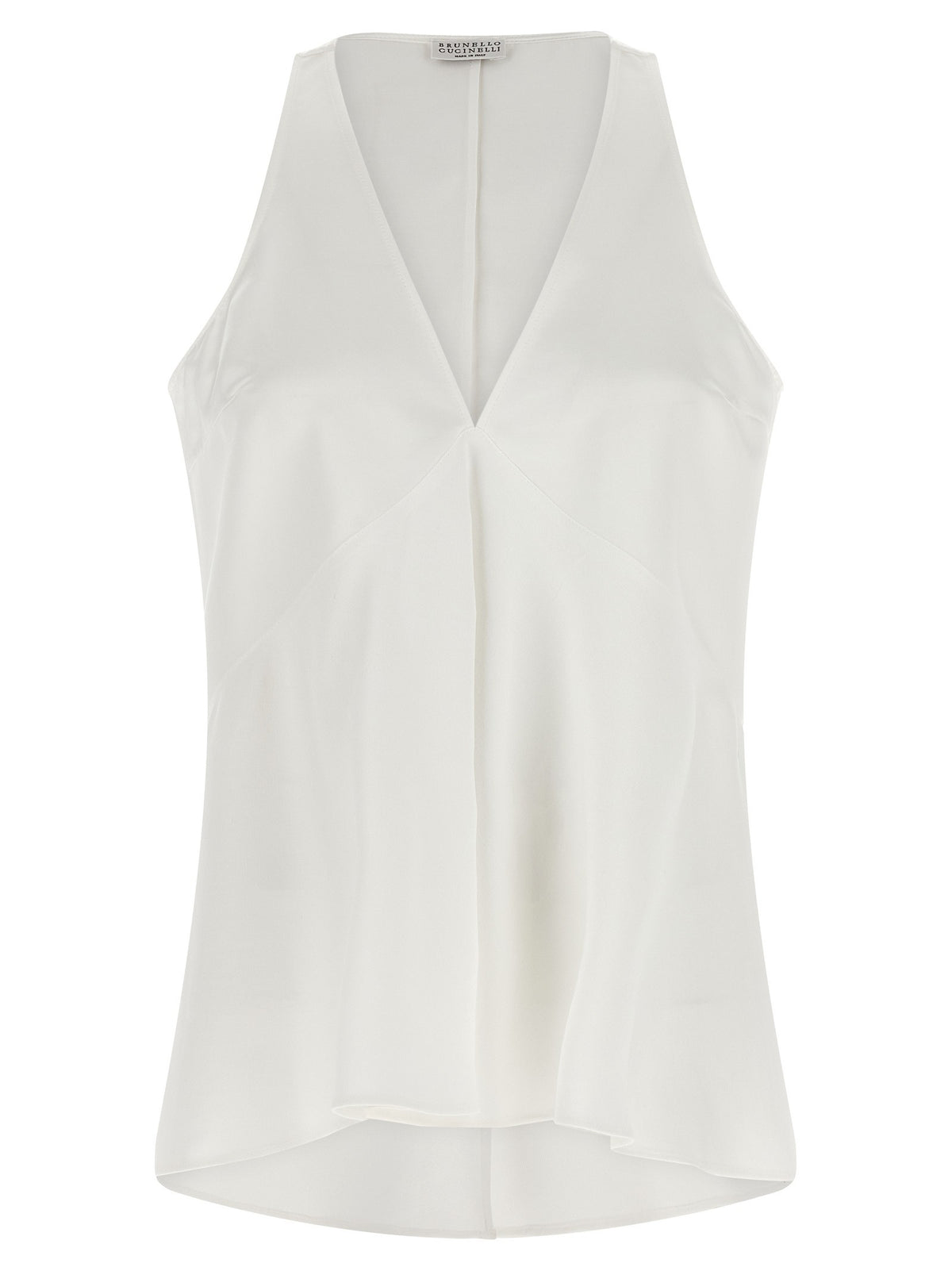 Brunello Cucinelli Top Twill Fluid White