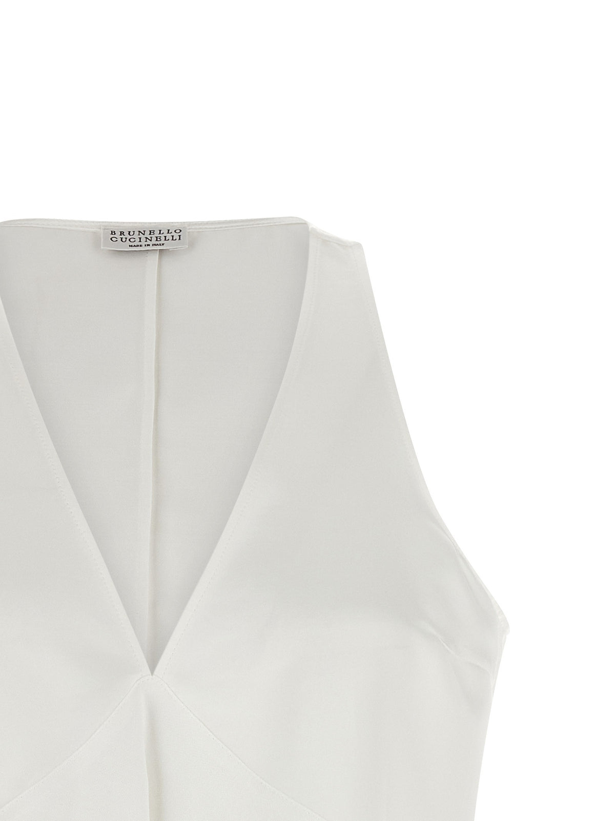 Brunello Cucinelli Top Twill Fluid White, view 3