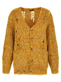 R13 Torn Cardigan Yellow