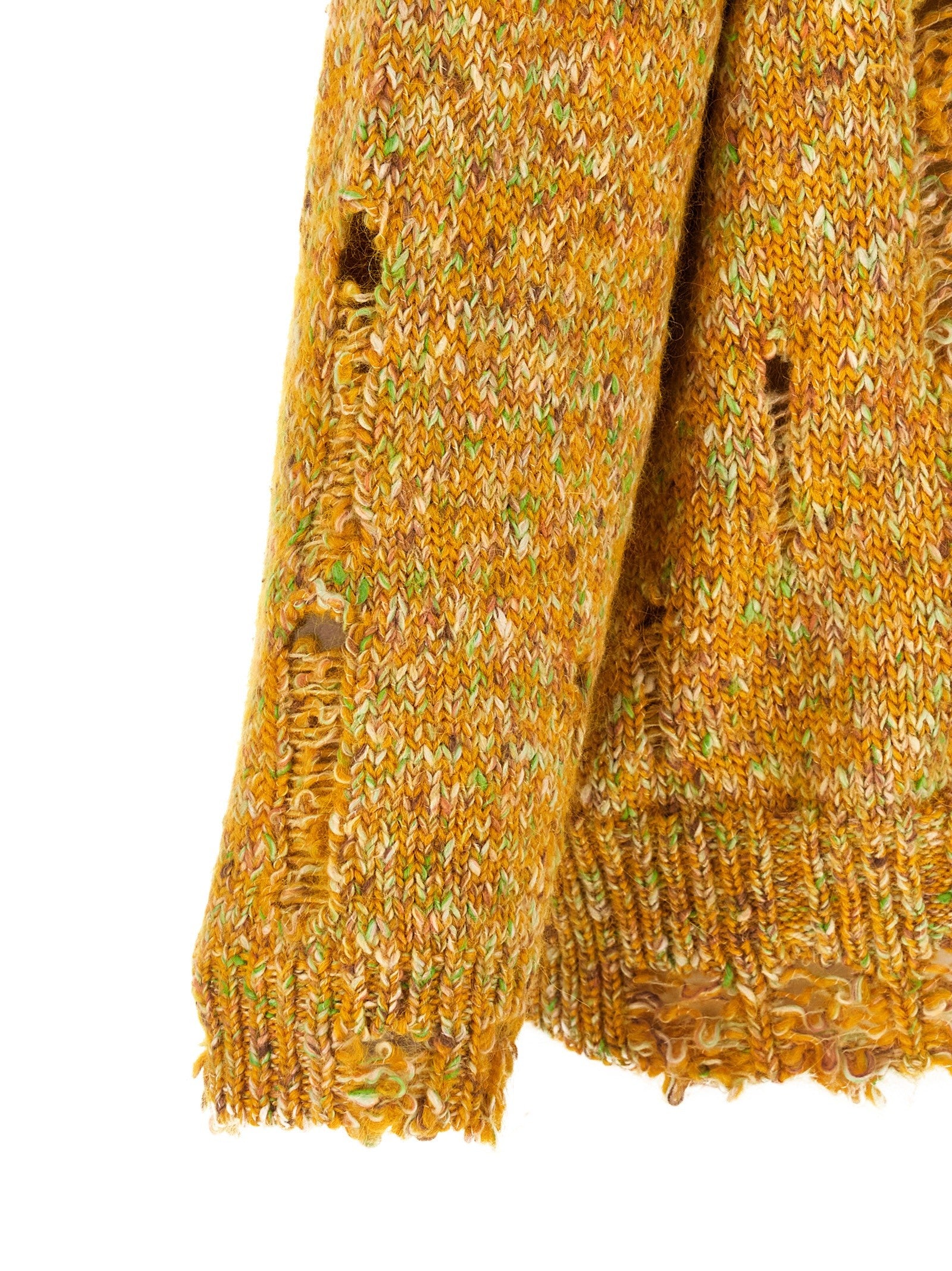R13 Torn Cardigan Yellow
