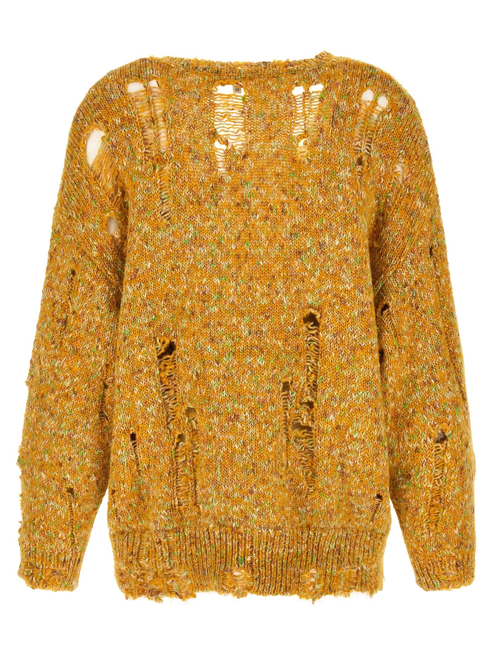 R13 Torn Cardigan Yellow