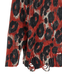 R13 Torn Sweater Red