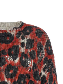 R13 Torn Sweater Red