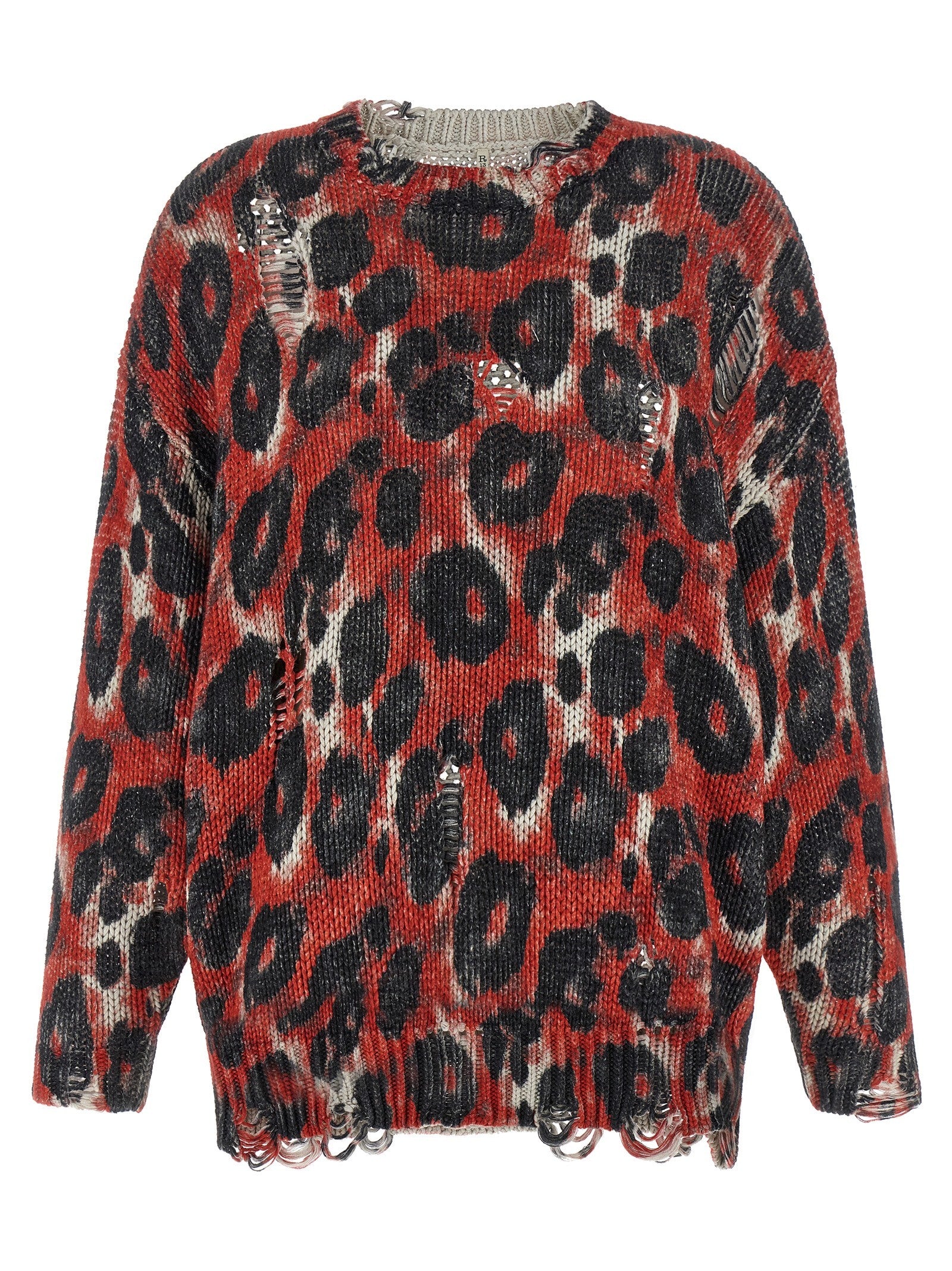 R13 Torn Sweater Red