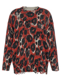 R13 Torn Sweater Red