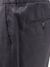 Hevò Men's Torre Lapillo Linen and Viscose Shorts Black