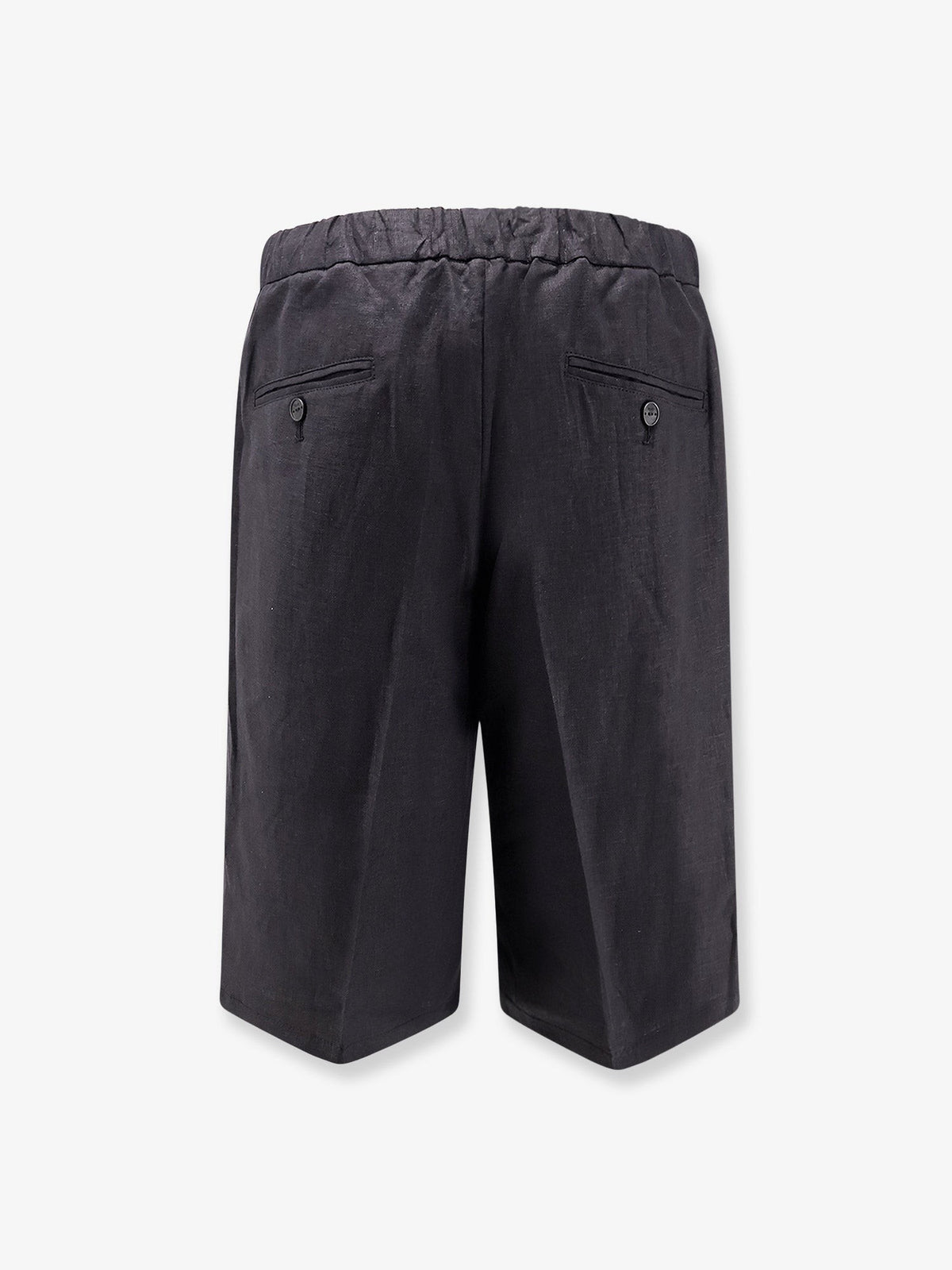 Hevò Men's Torre Lapillo Linen and Viscose Shorts Black